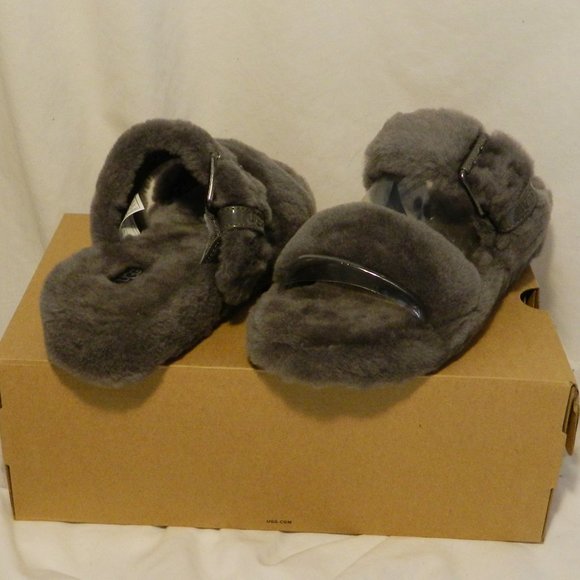 UGG $100 1104662 Women's Fuzz Yeah Charcoal Slippers SZ 10 NIB ! - Picture 3 of 4